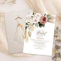 Invitación de ducha de novia floral de color de ag