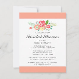 Invitación de ducha de novia floral de tiras de tu