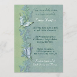 Invitación de ducha de novia floral de vuelo de ma
