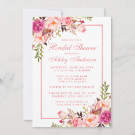Invitación de ducha de novia floral rosa Rubor BPF