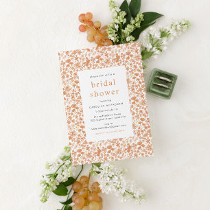 Invitación de ducha de novia floral rosa vintage