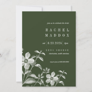 Invitación de ducha de novia floral vintage
