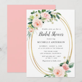 invitación de ducha de novia floral y ruidosa