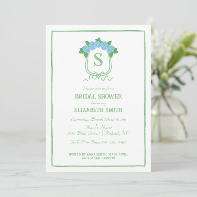 Invitación de ducha de novia Hydrangea Grandmillen (Anverso de pie)