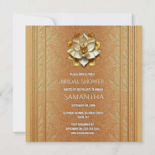 Invitación de Ducha de Novia India Terracotta Gold