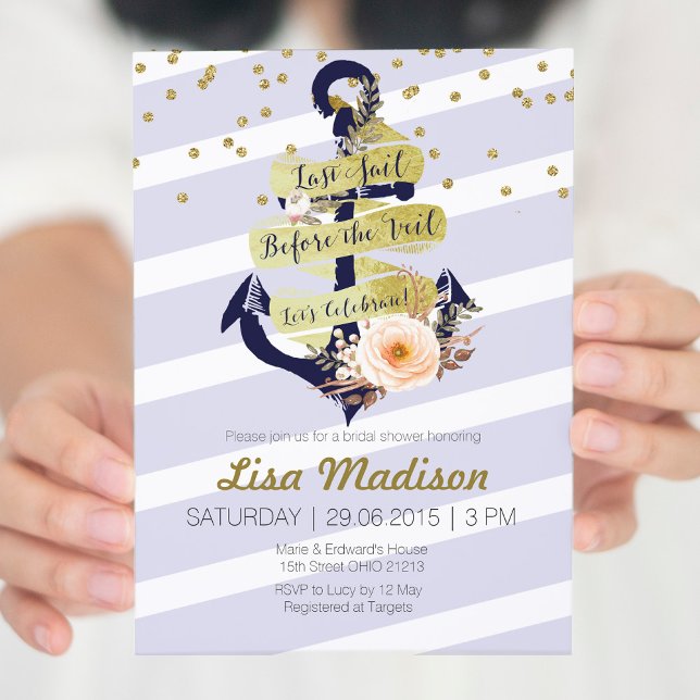 invitación de ducha de novia náutica de anclaje (Subido por el creador)