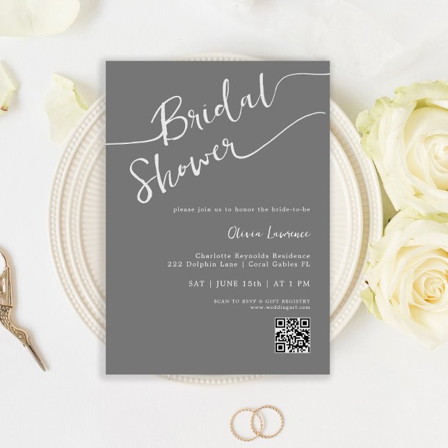 Invitación de ducha de novia QR manuscrita (Subido por el creador)