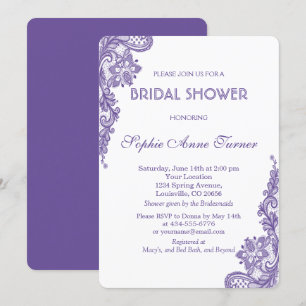 Invitación de ducha de novia ultravioleta