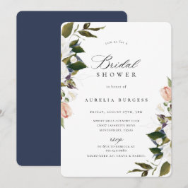 Invitación de ducha de novias con flores botánicas