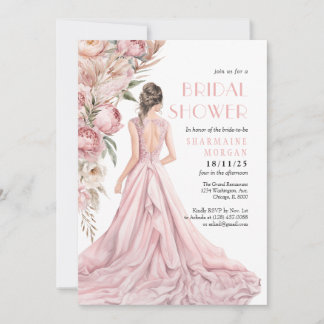 Invitación de ducha de novias de ensueño para peon