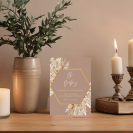Invitación de ducha de pampas boho de tono neutral
