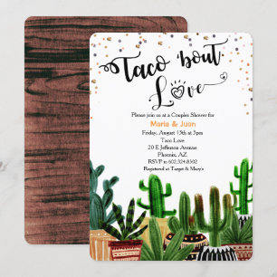 Invitación de ducha de pareja Cactus del amor de T