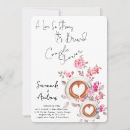 Invitación de ducha de pareja con tema de café