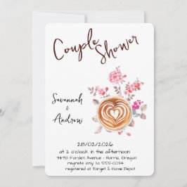 Invitación de ducha de pareja con tema de café