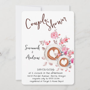 Invitación de ducha de pareja con tema de café