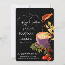 Invitación de ducha de pareja con tema de café
