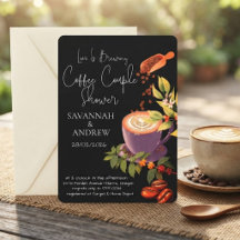 Invitación de ducha de pareja con tema de café