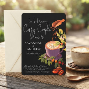 Invitación de ducha de pareja con tema de café