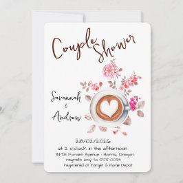 Invitación de ducha de pareja con tema de café