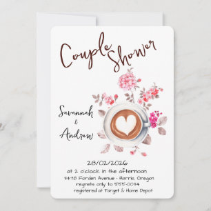 Invitación de ducha de pareja con tema de café