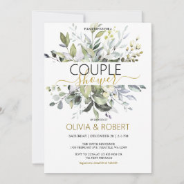 Invitación de ducha de pareja con vegetación
