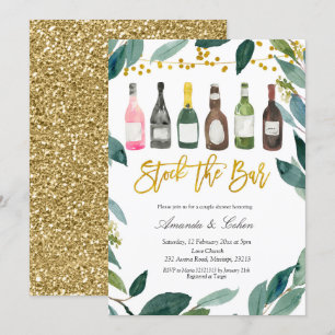 Invitación de ducha de pareja con vegetación para 