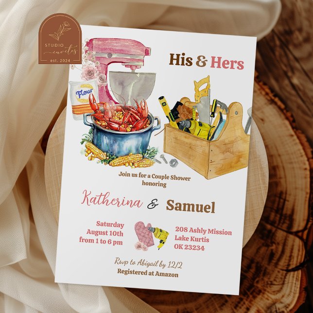 Invitación de ducha de pareja para hervir cangrejo (Subido por el creador)