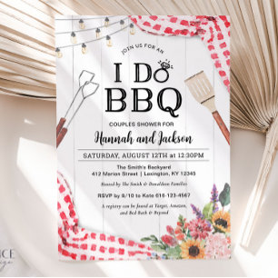 Invitación de ducha de pareja para I Do BBQ