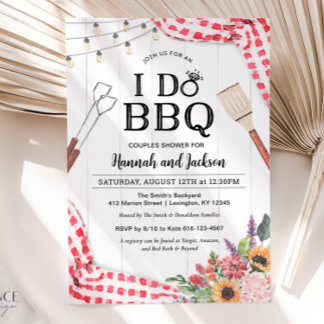 Invitación de ducha de pareja para I Do BBQ