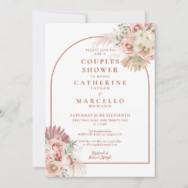 Invitación de Ducha de Parejas con Hierba de Pampa
