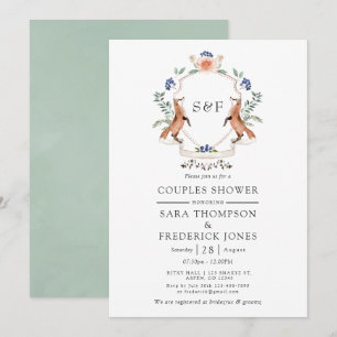 Invitación de Ducha de Parejas con Monograma de Cr