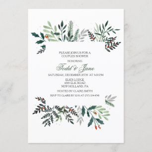 Invitación de ducha de parejas Corona de invierno