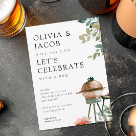 Invitación de ducha de parejas de barbacoa vamos a