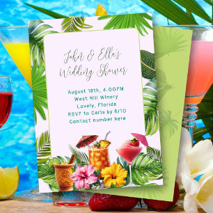 invitación de ducha de parejas de bebidas tropical