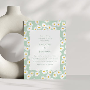 Invitación de Ducha de Parejas de Margaritas Verde