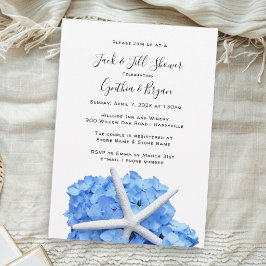 Invitación de ducha de parejas Hydrangea azul estr