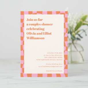 Invitación de ducha de parejas linda tablero de aj
