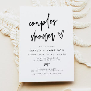 Invitación de ducha de parejas MARLO Modern Boho B