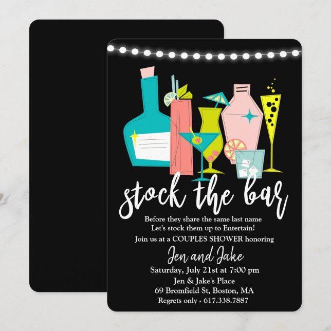 Invitación de ducha de parejas mixta para abastece (Anverso / Reverso)