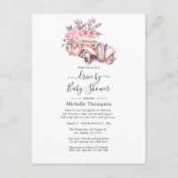 Invitación de ducha de París con temática floral a