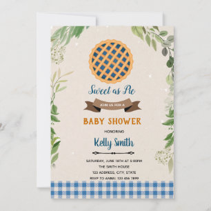 invitación de ducha de pastel de arándano