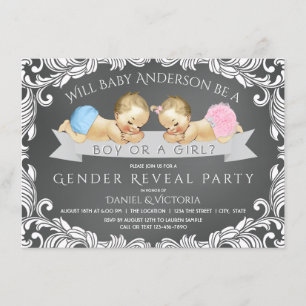Invitación de ducha de revelación de género en piz