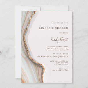 Invitación de ducha de ropa interior de mármol de 