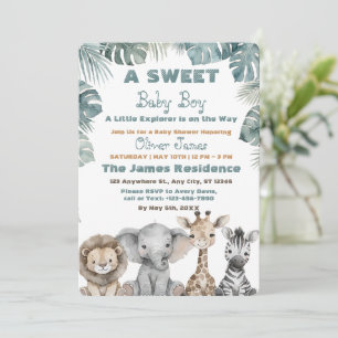 Invitación de ducha de safari de la jungla tropica