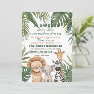 Invitación de ducha de safari de la jungla tropica