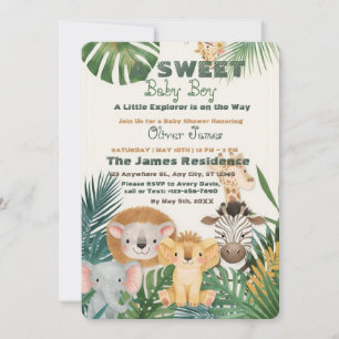 Invitación de ducha de safari de la selva tropical