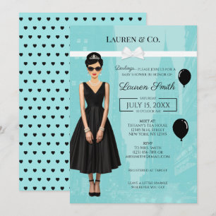 Invitación de ducha de Tiffany's Baby and Co Audre