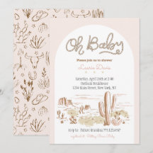 Invitación de ducha de vaquera Oh Baby