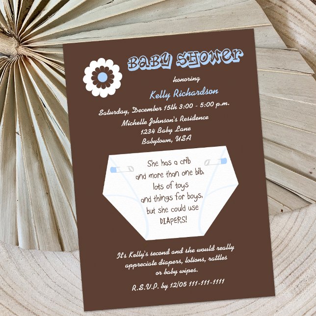 Invitación de ducha Diaper Second Baby Boy (Subido por el creador)