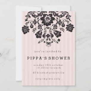 Invitación de ducha floral chic parisino